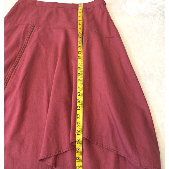 Soft Surroundings Womens Linen Blend A-Line Skirt Size M Berry Lined Flowy - Picture 6 of 7